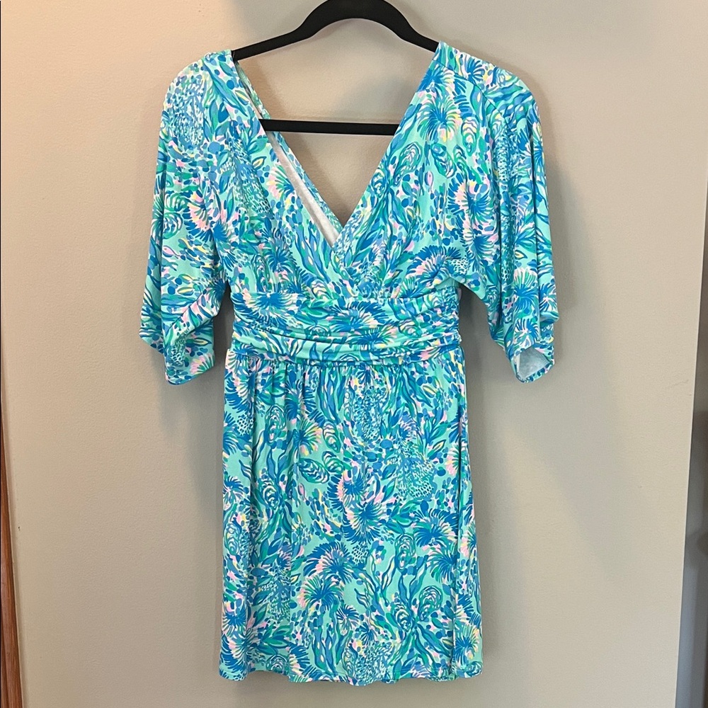 Lilly Pulitzer romper Vibrant Blue Floral Dress
